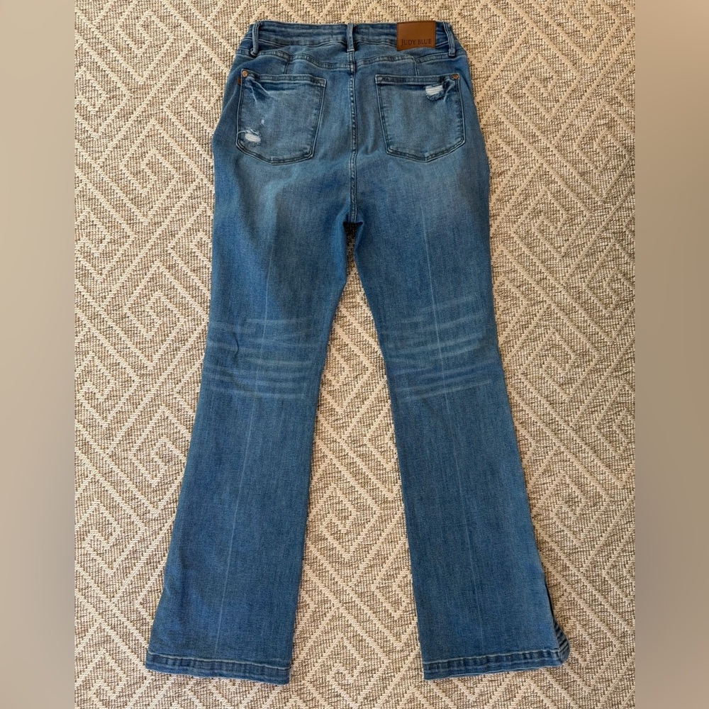 Judy Blue High Waisted Tummy Control Vintage Wash Slim Boot Jean, Size 32 (14) - Picture 11 of 12